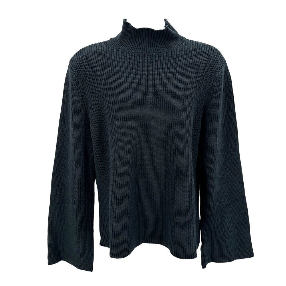 NWT Royalty By Maluma Black Button Sleeves Ribbed Knit Sweater Mens Large